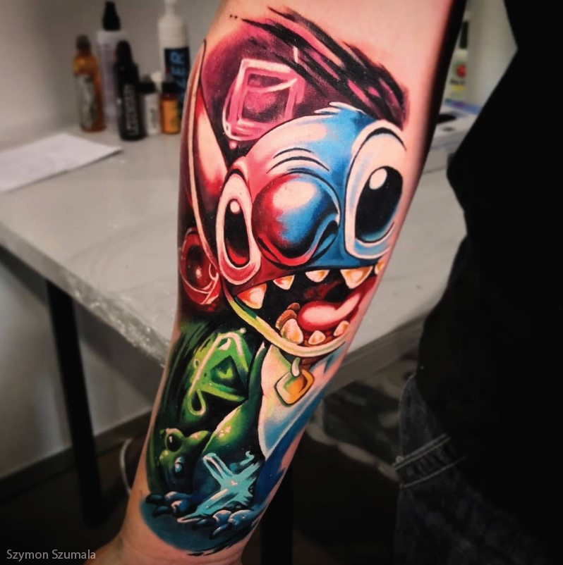 forearm tattoos of lilo and stitch forearm tattoos of lilo and stitch
