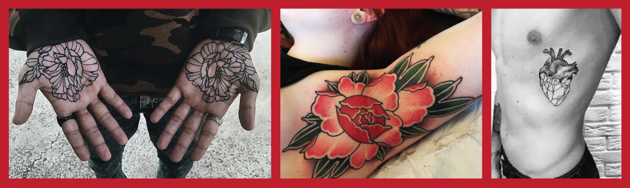 Most Painful Tattoo palm, armpit, and rib cage tattoos