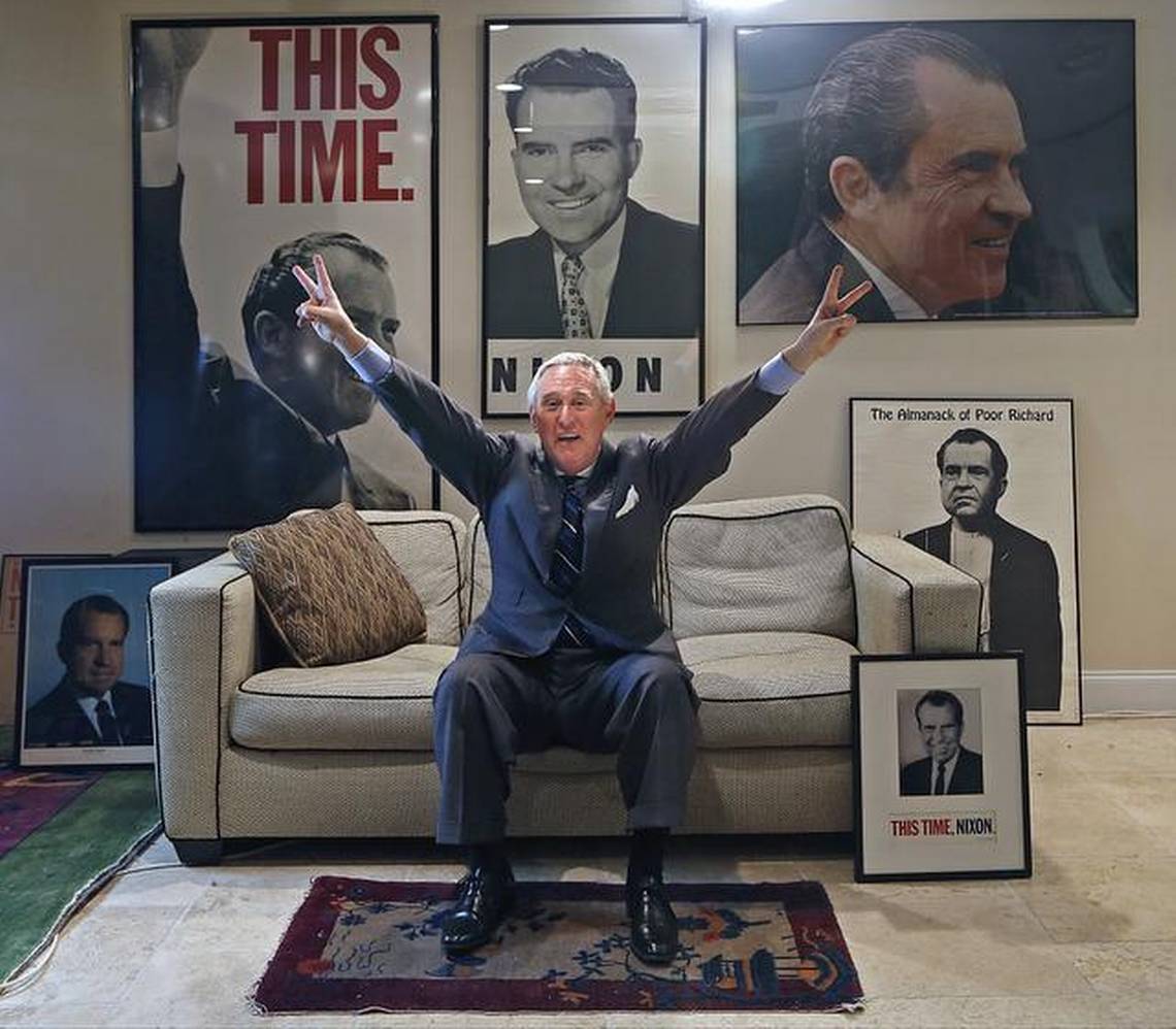 roger stone hands up