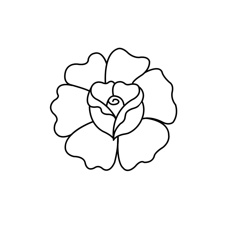 rose - 01 - Step 03 traditional tattooing rose