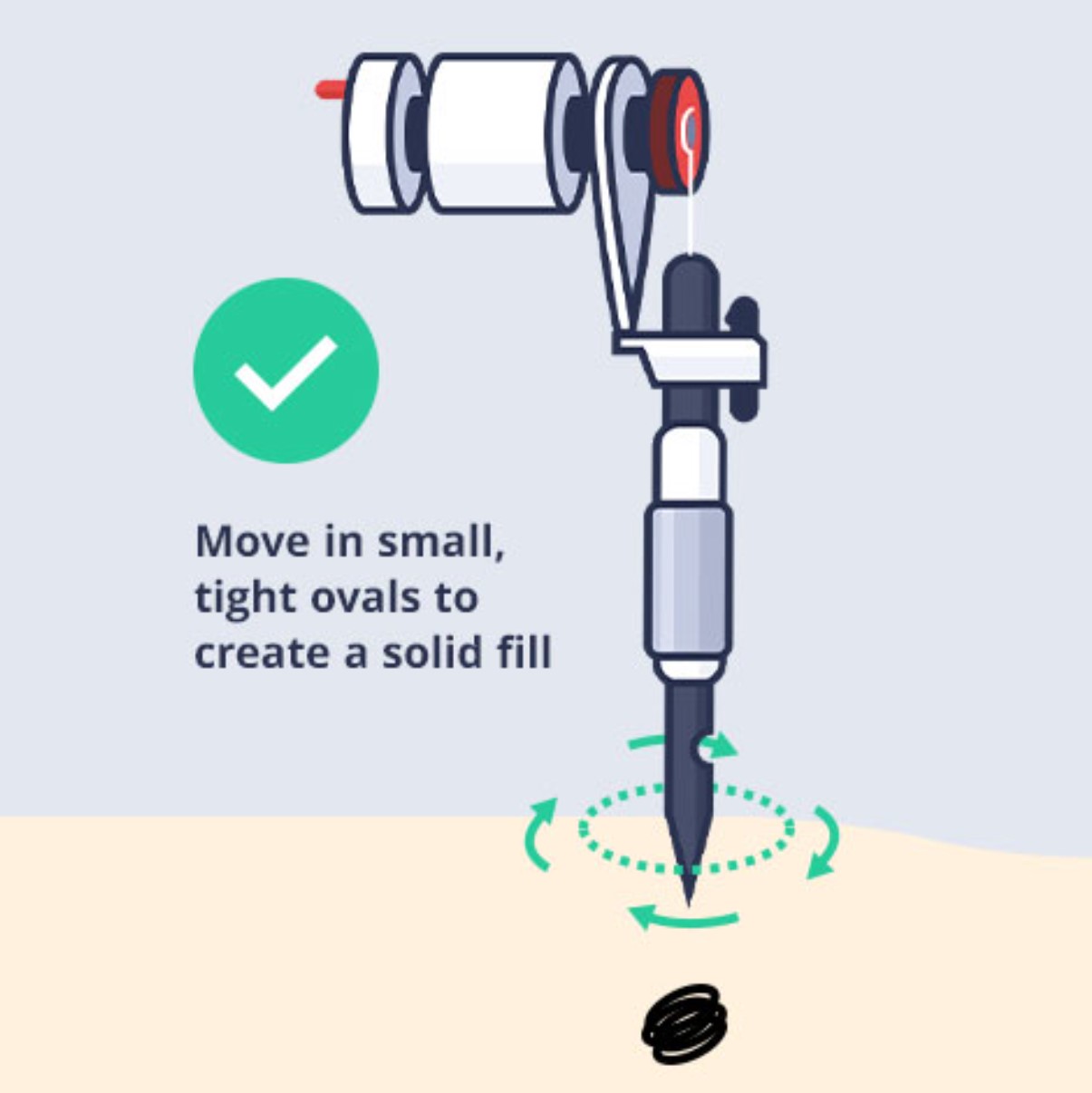 Shading Techniques tattoo machine moving in small concentric circles