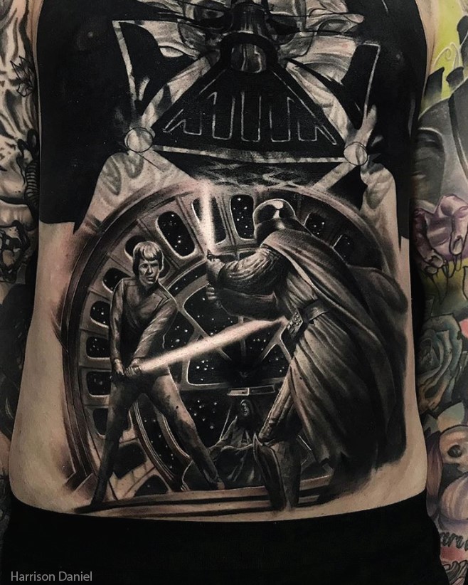 Star Wars chest tattoo Star Wars chest tattoo
