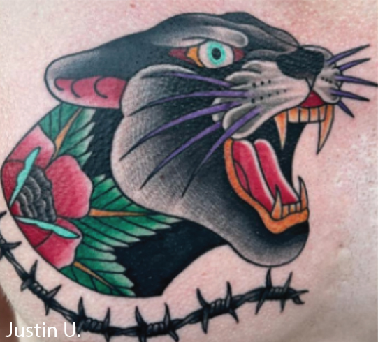 Student panther/rose tattoo design