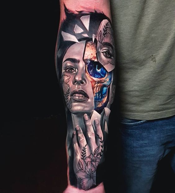 Surrealism tattoo style surrealism tattoo of a woman