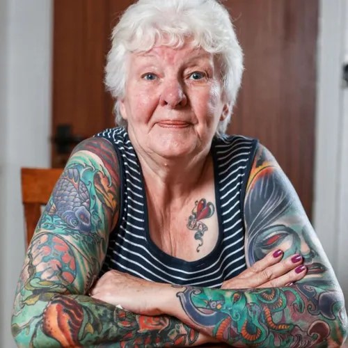 woman with tattoos