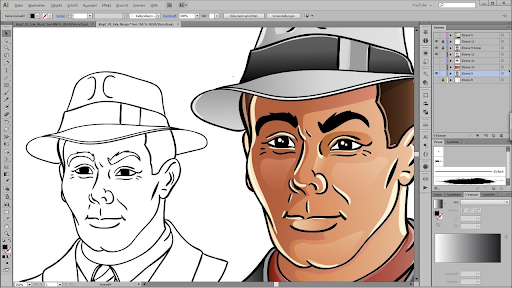 Adobe Illustrator design Drawing of a man in Adobe Illustrator