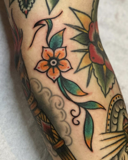 american traditional tattoo style flower american traditional tattoo style flower