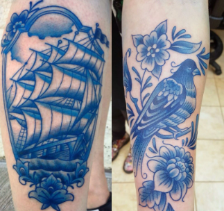 blue ink tattoos blue ink tattoos