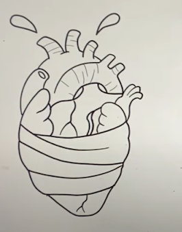 broken heart tattoo in red pencil layer 1 heart tattoo design