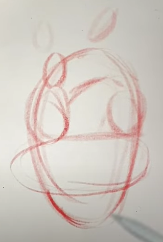 broken heart tattoo in red pencil layer 2 body art drawing