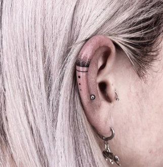 delicate tattoos delicate tattoos and tiny dots complement ear piercing