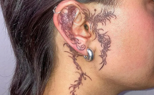 Ear tattoo art body art