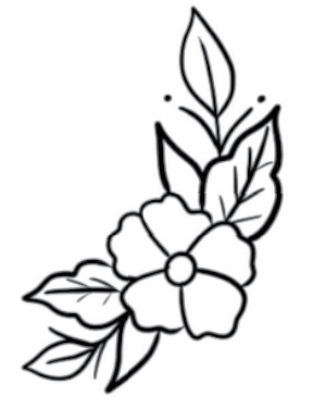 Easy Black and Gray Flower Tattoo