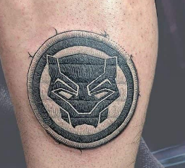 Embroidery tattoo design of the Black Panther logo Embroidery tattoo design of the Black Panther logo