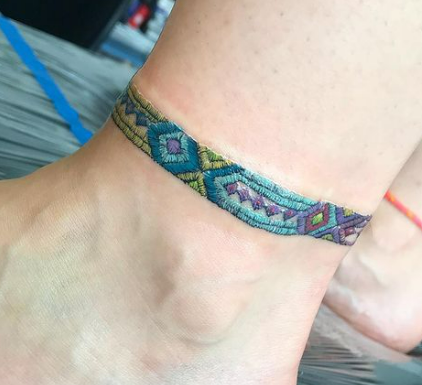 Embroidery tattoo of an anklet Embroidery tattoo of an anklet