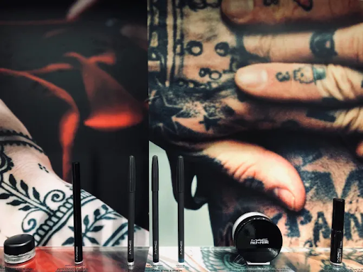 Eyeliner inspired by tattoo colors Eyeliner inspired by tattoo colors