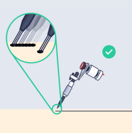 machine angle tattoo artist angling their machine correctly