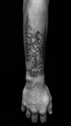 mountain and bear wrist tattoo mountain and bear wrist tattoo