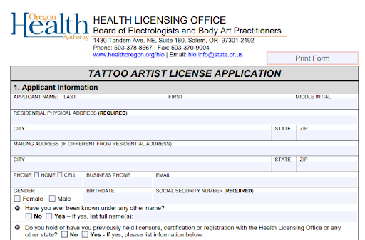 Oregon Licensing Requirements Oregon licensing requirements pursuant form