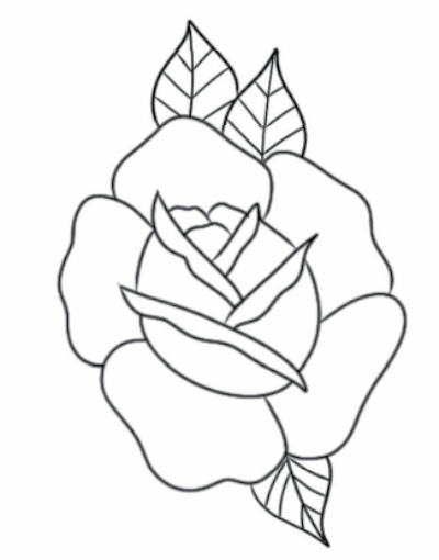 Simple Black and Gray Rose Design