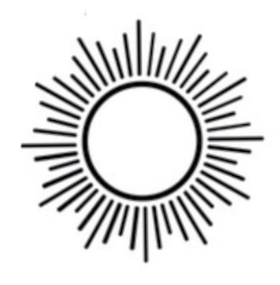 Simple Sun Tattoo simplistic tattoo of a sun
