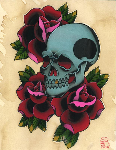 skull and roses flash tattoo skull and roses flash tattoo