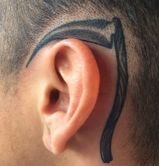 spooky tattoos spooky tattoos behind the ear