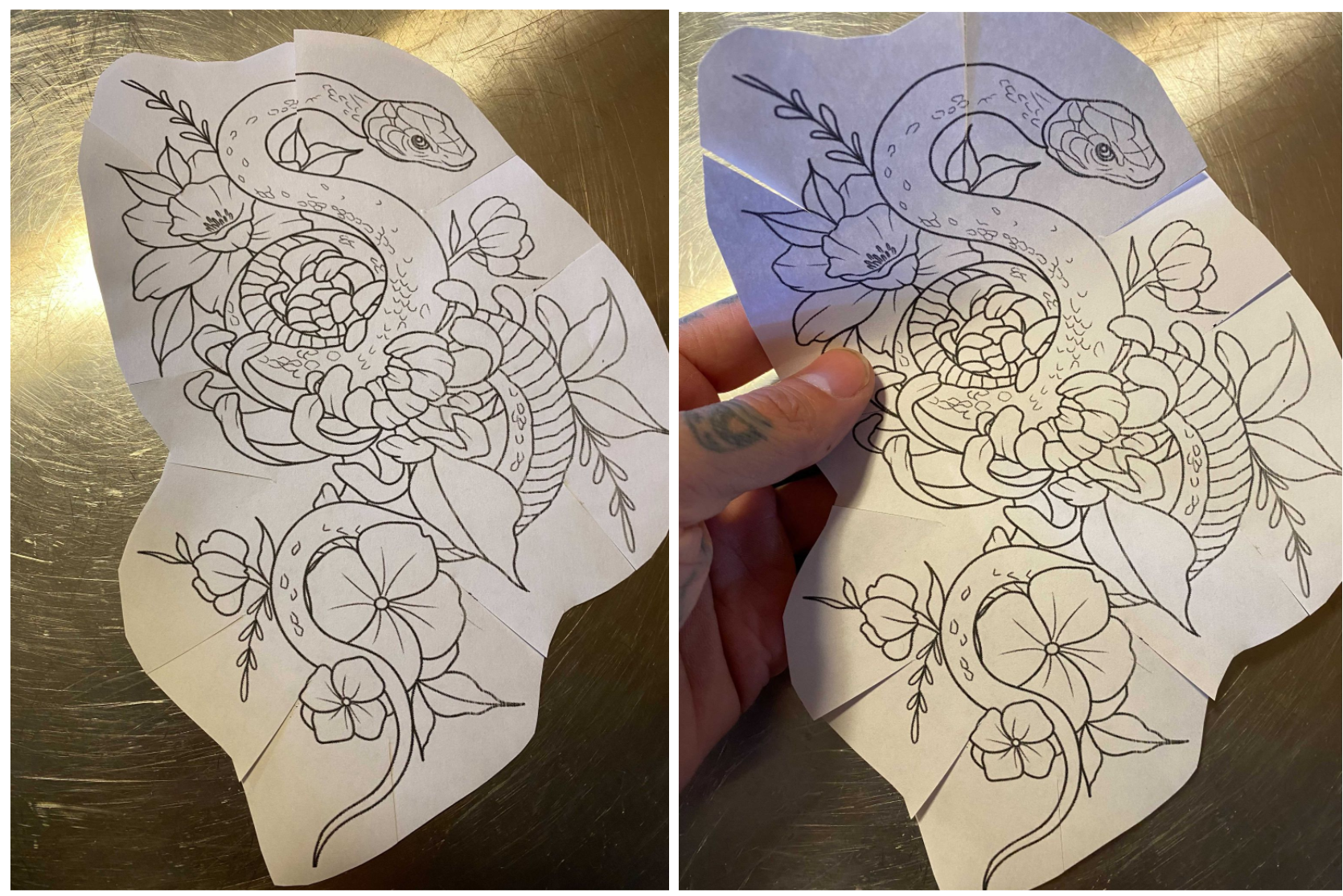 stencil stencil done by a tattoo artist