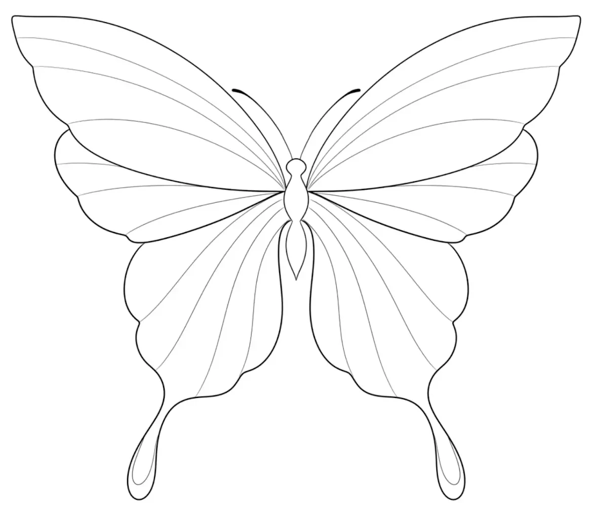 Fine Line Butterfly Tattoo Stencil