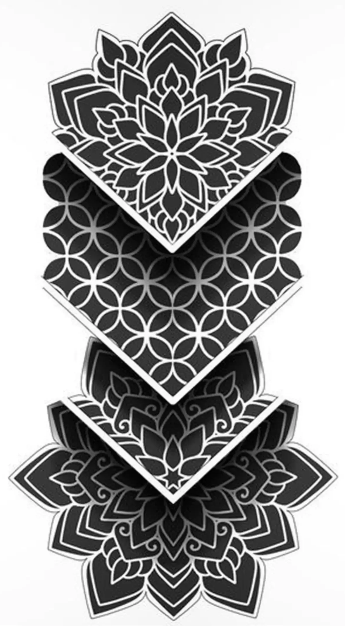 Forearm Geometric Tattoo Stencil