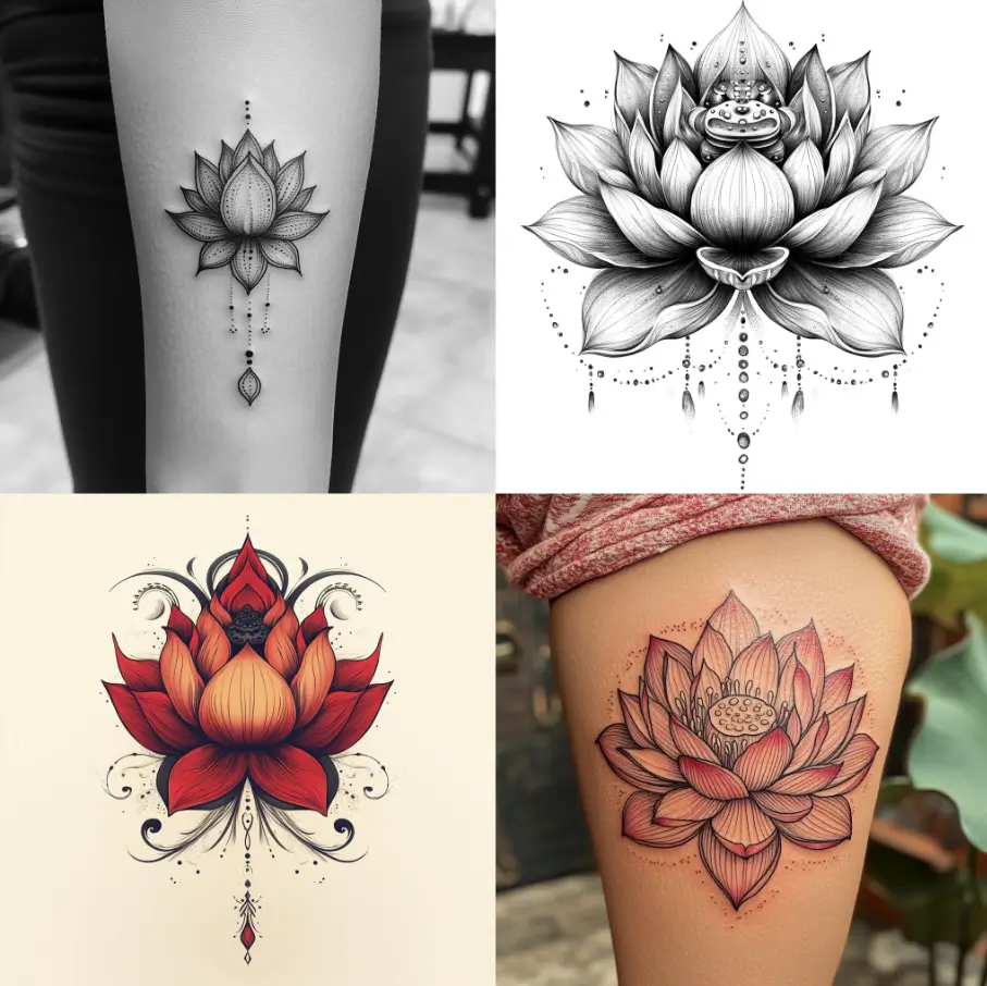 Lotus Lotus tattoos designed by Midjourney