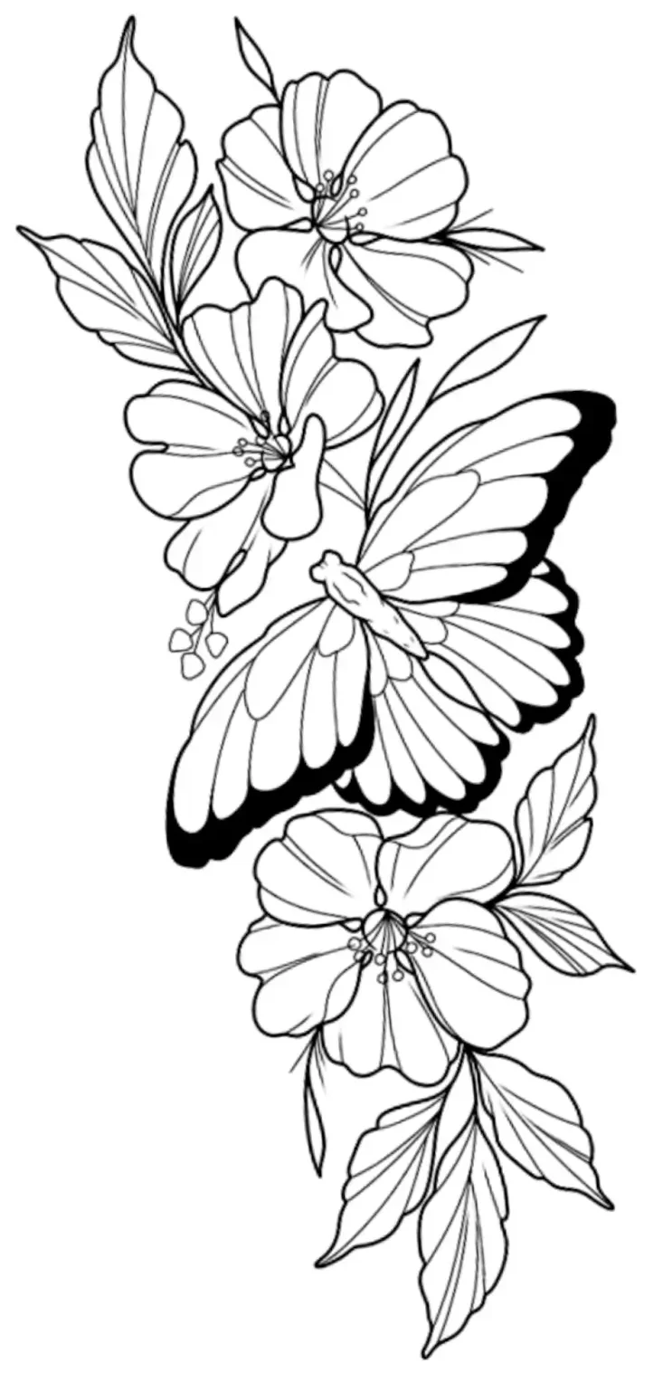 Monarch Butterfly Tattoo Stencil