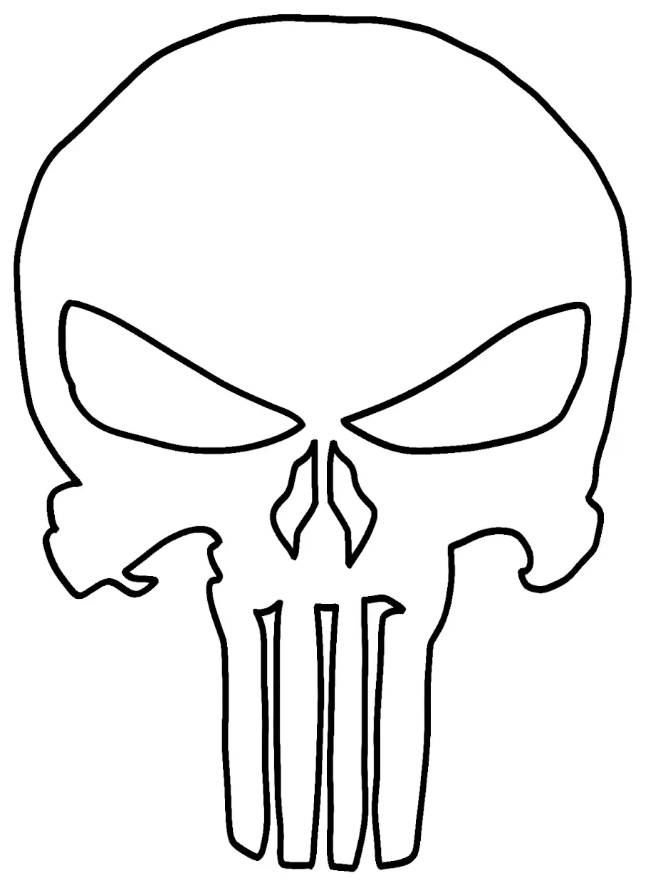 Punisher Skull Tattoo Stencil