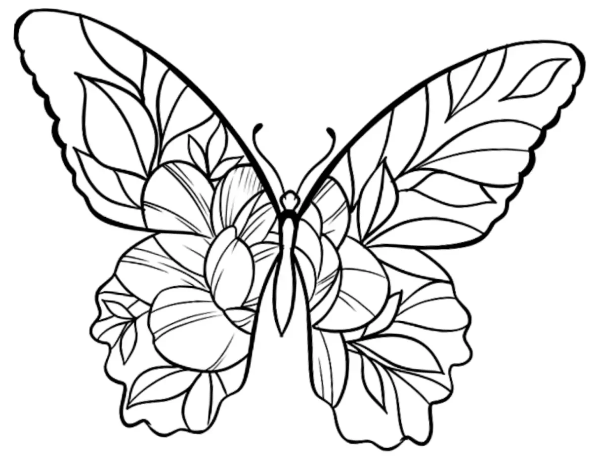 Rose and Butterfly Tattoo Stencil