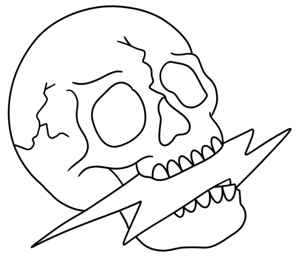 Skull Hand Tattoo Stencil