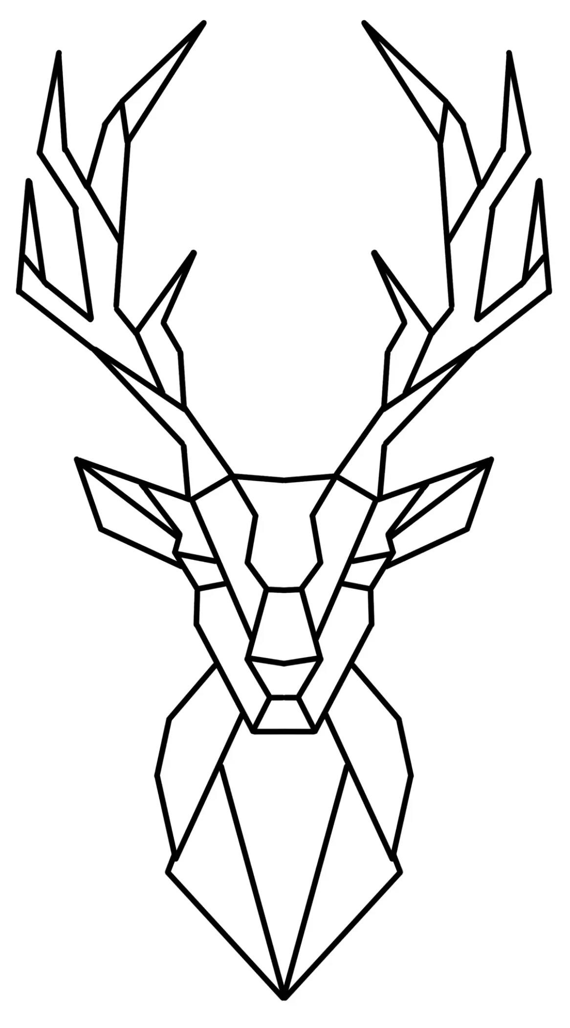 Stag Geometric Tattoo Stencil