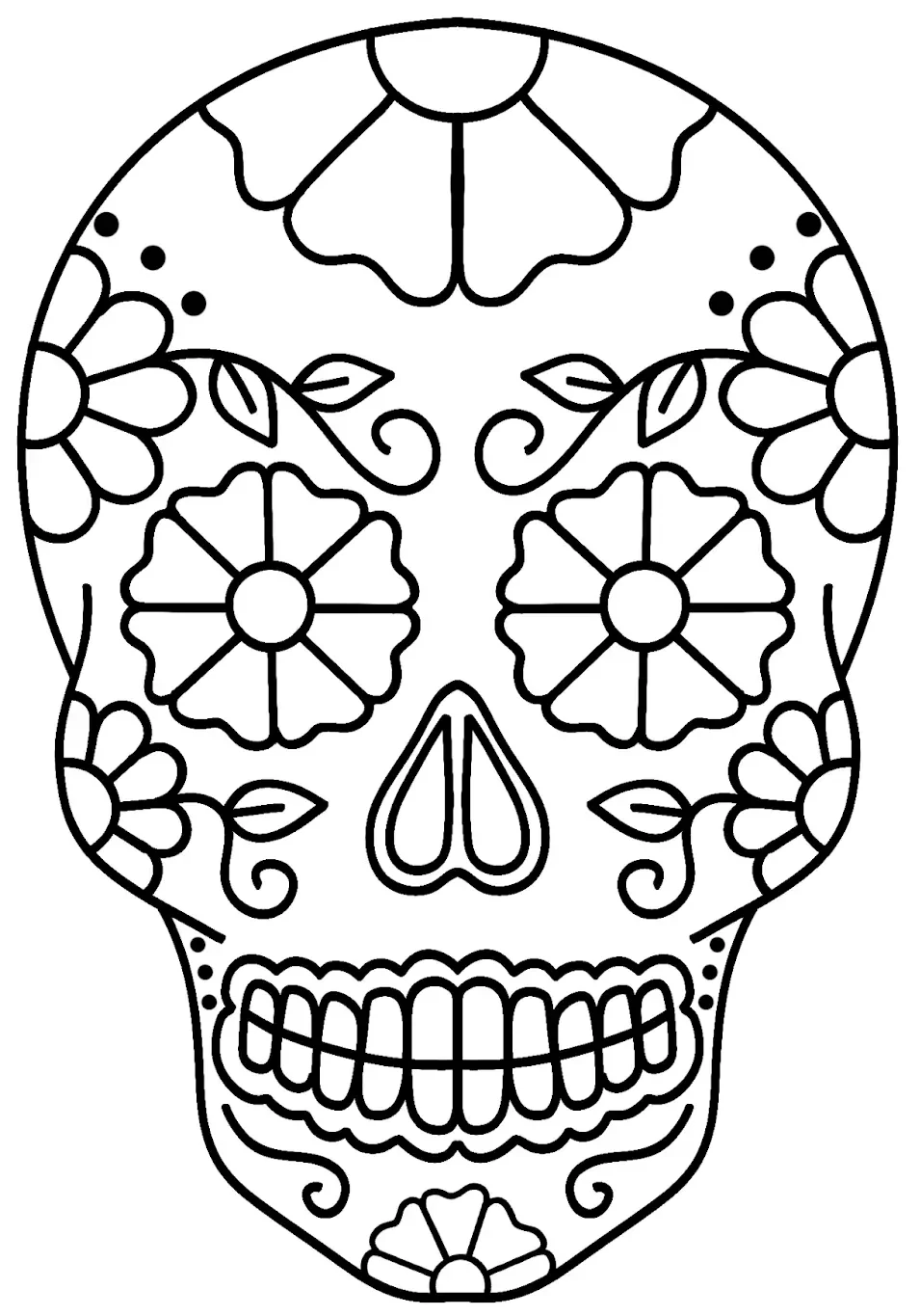 Sugar Skull Tattoo Stencil