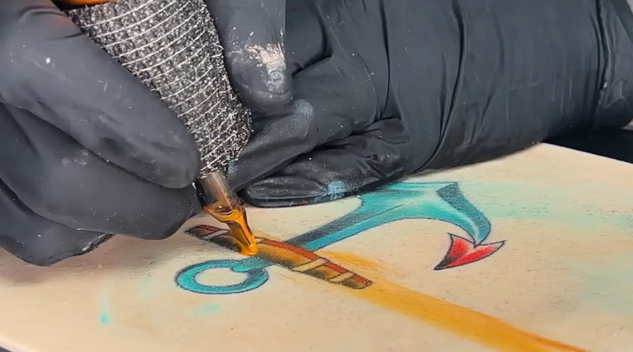 Tattoo on practice skin